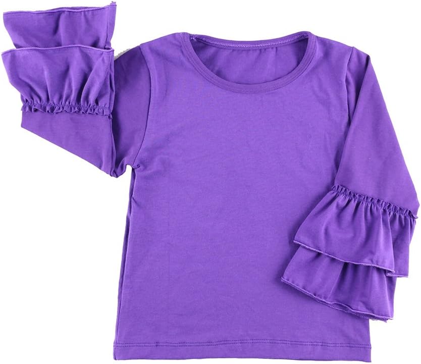 Wennikids Baby Girl Long Sleeve Shirt Tops with Ruffles 1-5t in