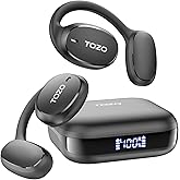 TOZO OpenEgo Open Ear Earbuds Bluetooth Headphones, AI Translation Wireless Earbuds with Real-Time 100+ LanguagesTranslation, 80Hrs Playtime, Digital Display, AI Clear Calls, Comfortable Wear, Black