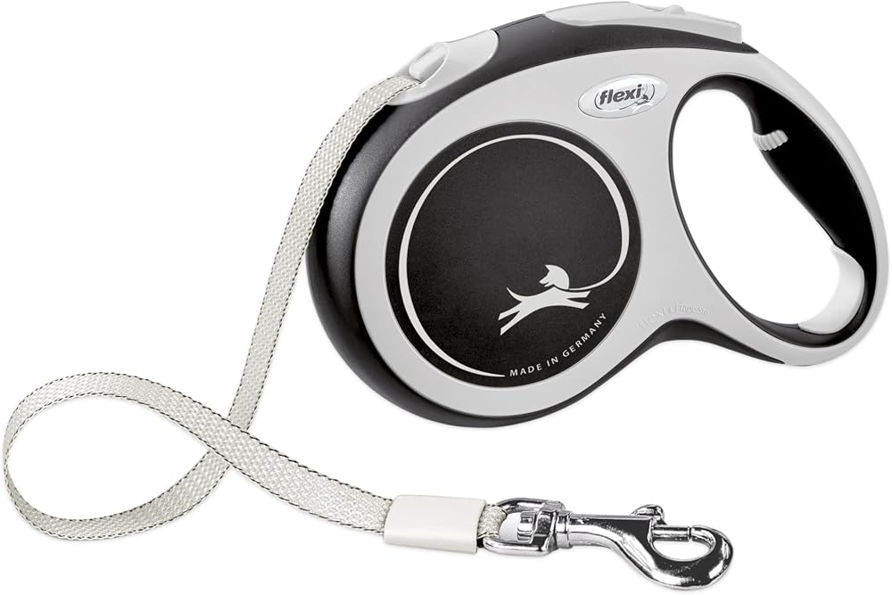 FLEXI New Comfort Retractable Dog Lead 5 m Large 60 kg Black Grey