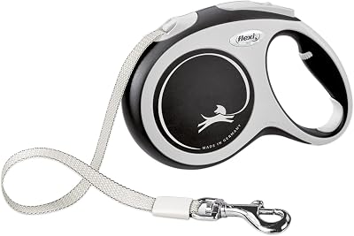 FLEXI New Comfort Retractable Dog Lead 5 m Large 60 kg Black Grey