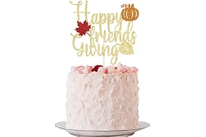 Qertesl Happy Friendsgiving Cake Topper,Friendsgiving Cake Topper, Fall Harvest Themed Cake Decorations, Thanksgiving Friends Sending Turkey, Thanksgiving Friends Gathering Party Decorations