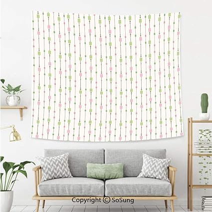Amazon Com Geometric Wall Tapestry Lines With Dots And