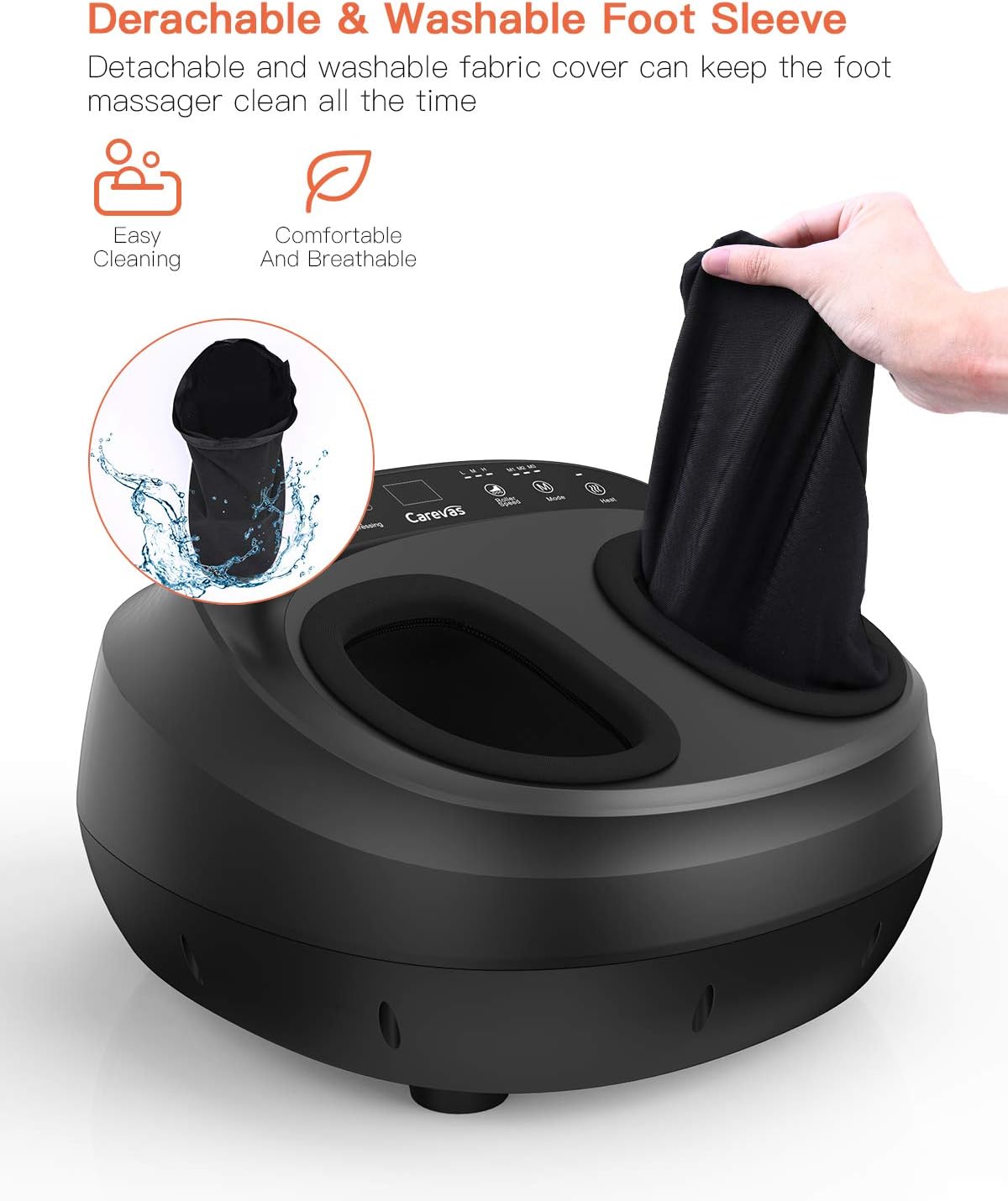 Carevas Foot Massager Machine, Shiatsu Kneading Foot Massager with Heat, Rolling, Air Compression, Pain Relief for Home Use: Health & Personal Care