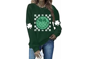 Yimoya St Patricks Day Sweatshirt Women Lucky St Patty Day Shirt Long Sleeve St Patricks Graphic Tops