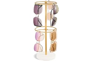 Lolalet Sunglasses Organizer Glasses Display Stand, Eyewear Storage Holder Double-layer Rack for Dresser Countertop Up to 18 Paris of Eyeglasses -White