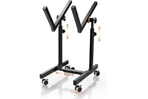 Vangoa Gear Tilt Guitar Amp Stand with 4 Locking Wheels 6 Height 4 Width Adjustable Mobile Amplifier Stand for Home Studio and Stage