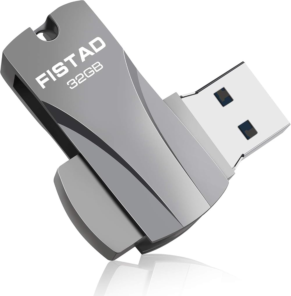FISTAD 64GB USB 3.0 Metal Flash Drive Waterproof Pen Drive Black Portable PC