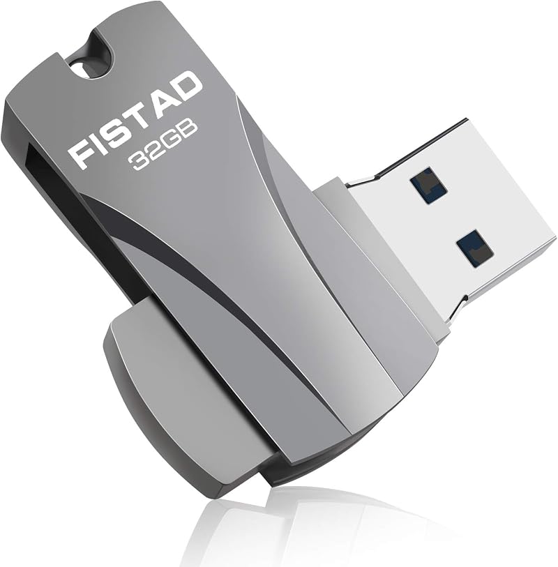 FISTAD 64GB USB 3.0 Metal Flash Drive Waterproof Pen Drive Black Portable PC