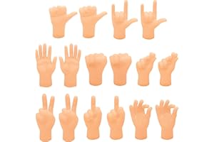 ZAKVOOR 16 Pcs Tiny Finger Hands Mini Rubber Finger Puppets Realistic Little Hand Finger for Display, Desk Decoration, Photography Props, and Creative Projects