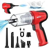 BESITA Car Vacuum Portable Cordless, 4 in 1 Mini Vacuum Cleaner Hight Power, 12000Pa Powerful Suction, Air Duster, Dual Filter,Adjustable Small Vaccum Portable Cordless for Car, Home, Pet, Office