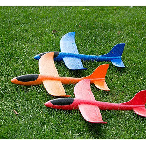 Xstar Large Size 17.5inch Foam Glider Airplane Outdoor Paper Plane Sports Easy Assemble Manual Throwing Fun Challenging Toy Aerobatic Airplane Model Foam Folding Plane Aircraft (Blue) - Thumbnail 6