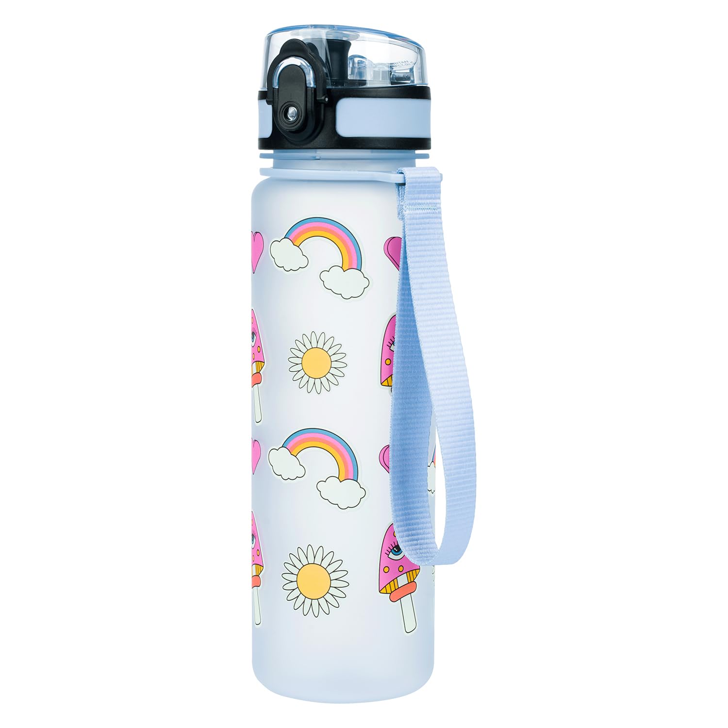 Baagl Children's Water Bottle, Leak-Proof, 500 ml, School and Sports Bottle for Boys and Girls, Tritan (Hippie)