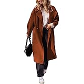 Faleave Women's Notch Lapel Coat Winter Wool Blend Single Breasted Peacoat