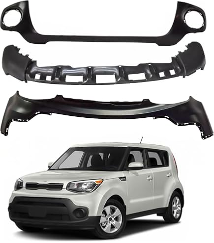 2-Piece Front Bumper Cover Kit For 2020-2022 Kia Soul EX LX S X-Line (Primed)