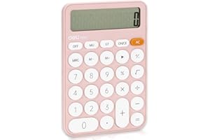 deli Cute Pink Calculator Desktop Big Buttons Small Simple Handheld Calculator Basic with 12 Digit Large LCD Display Girls Aesthetic Calculator for Women Standard Calculator for School Home Office