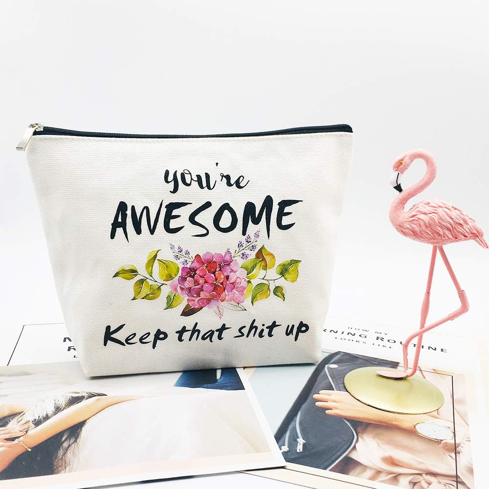 Thank You Gifts Inspirational Gifts Funny Gifts for Women Friends Boss Coworker Congratulations Gifts Graduation Gifts Mothers Day Gifts You’re Awesome Makeup Bag - Image 4