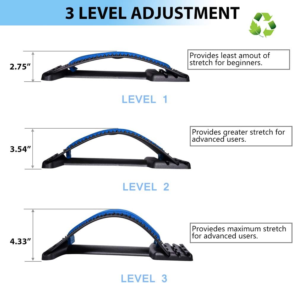 Back Stretcher, Lumbar Back Pain Relief Device, Multi-Level Back Massager Lumbar, Pain Relief for Herniated Disc, Sciatica, Scoliosis, Lower and Upper Back Stretcher Support: Industrial & Scientific