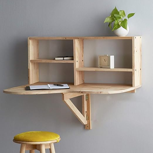 Mesa plegable montada en la pared, mesa de comedor, estantes flotantes