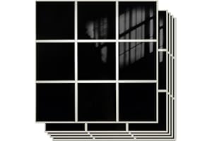 VallisCo Peel and Stick Backsplash Tiles 20 Sheets 12''x12'' PVC Self Adhesive Wall Tiles Back Splash Wall Panels Stick on Backsplash for Kitchen Bathroom Laundry Room, Black Checkered