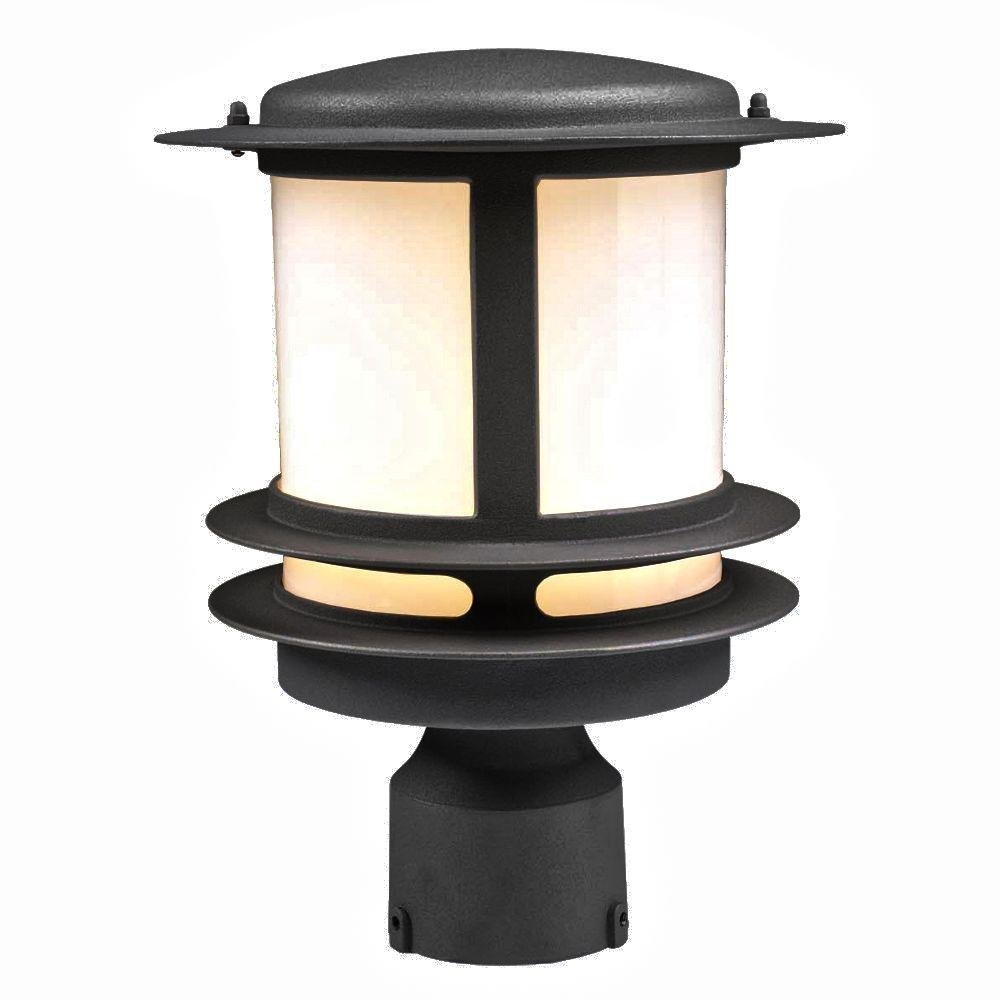 PLC Lighting 1896 BK Exterior Post Light, Tusk Collection, Black finish