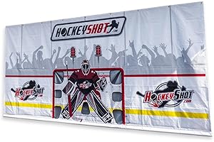 HockeyShot Crowd Goes Wild - 7'x10' Heavy Duty Hockey Shooting Tarp for All Skill Levels, Garage & Wall Protection, Easy to I