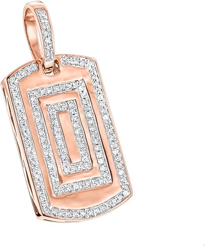 rose gold dog tag pendant