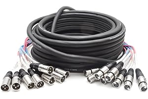 Seismic Audio - SARLX-8x50 - 8 Channel XLR Snake Cable - 50 Feet Long - Pro Audio Snake for Live Live, Recording, Studios, and Gigs - Patch, Amp, Mixer, Audio Interface 50'
