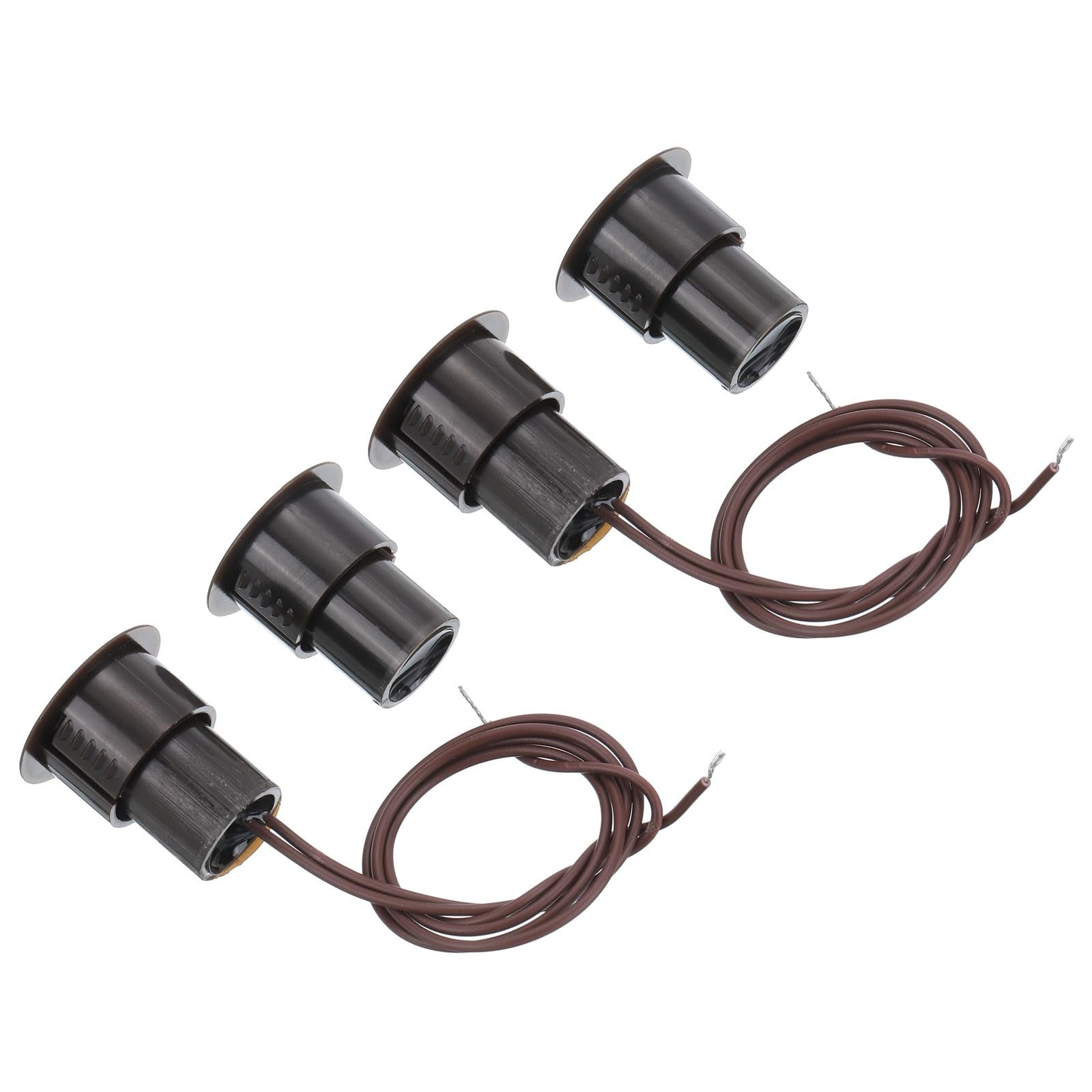 PATIKIL Magnetic Reed Switch, 2 Pack NO Wired Recessed Door Sensor Window Contact Switch for Alarm System, Brown