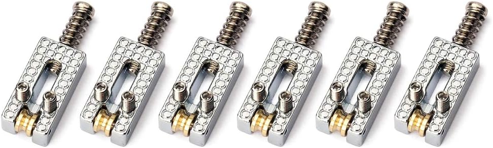 Alnicov 6 Pcs Roller Bridge Saddles Replacement Tremole Saddles for Electric Guitar(Chrome) - Image 5
