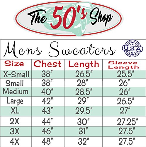 Hip Hop 50's Shop - Mens 1950s White R Letterman Cardigan Sweater (XLarge, White R)