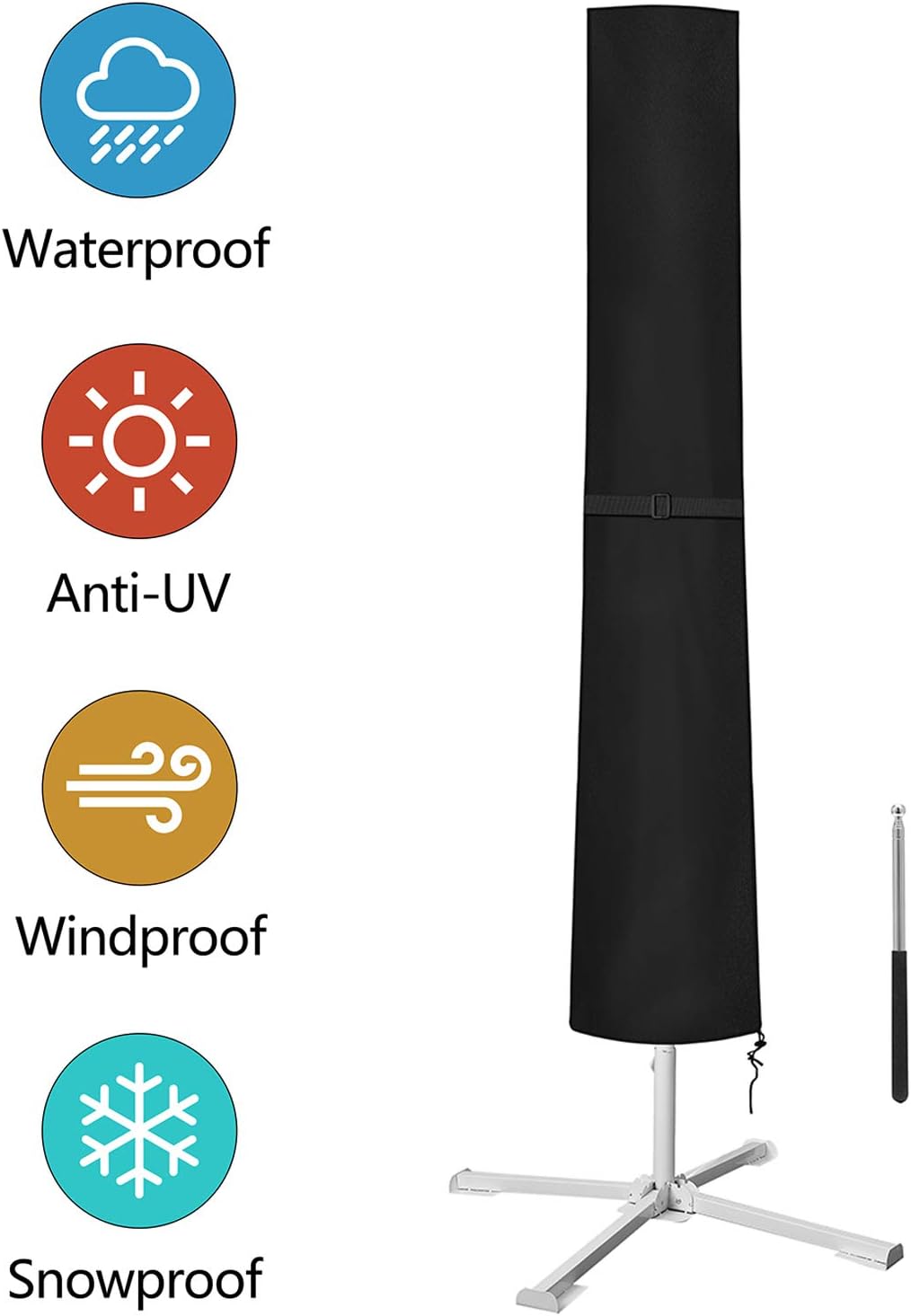 Dokon Parasol Cover, Garden Umbrella Cover Waterproof, Windproof, Anti