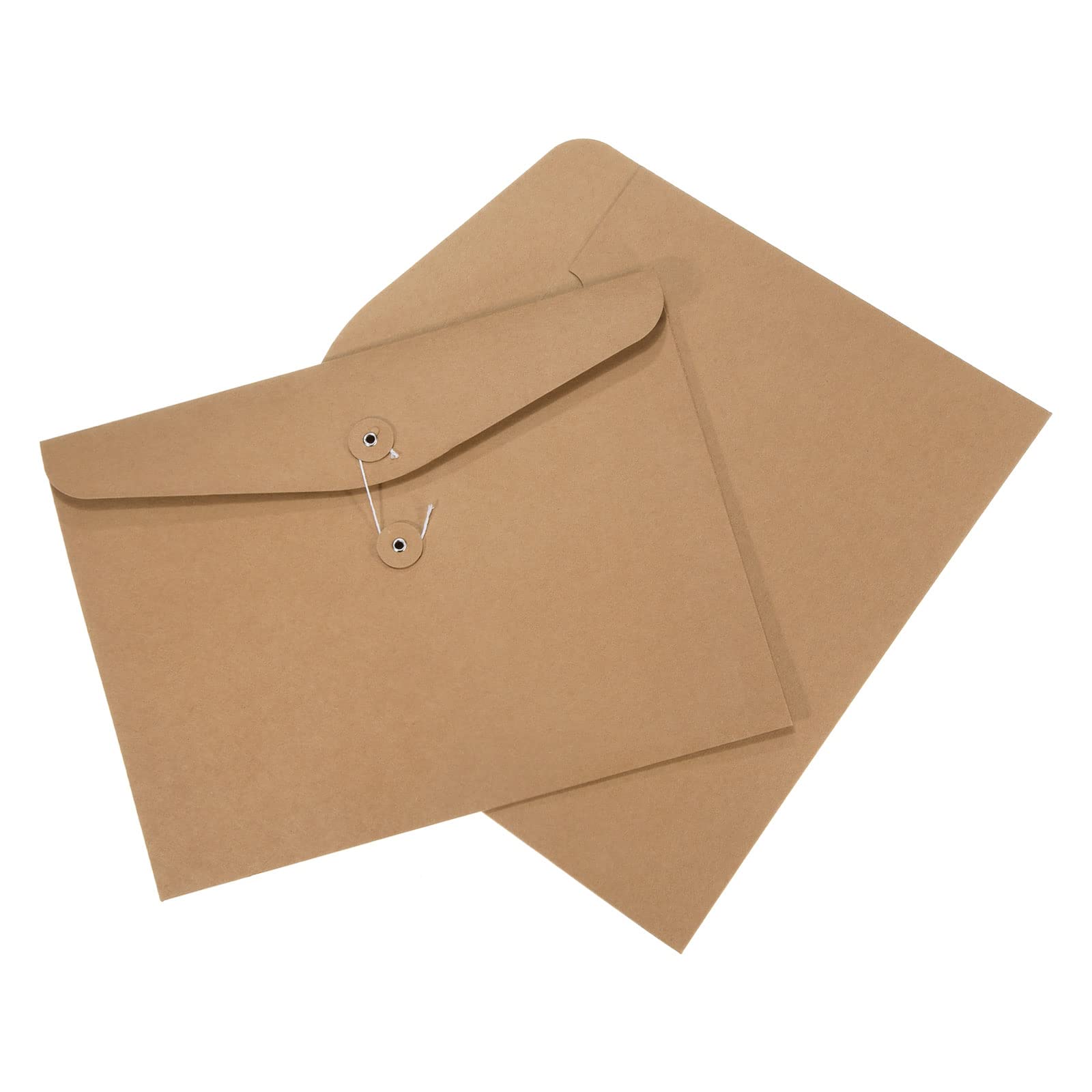 PATIKIL String Envelope File Folders 2 Pack A4 Size Document Letter Organizer Holder Filing Jacket for Office, Brown — image 1