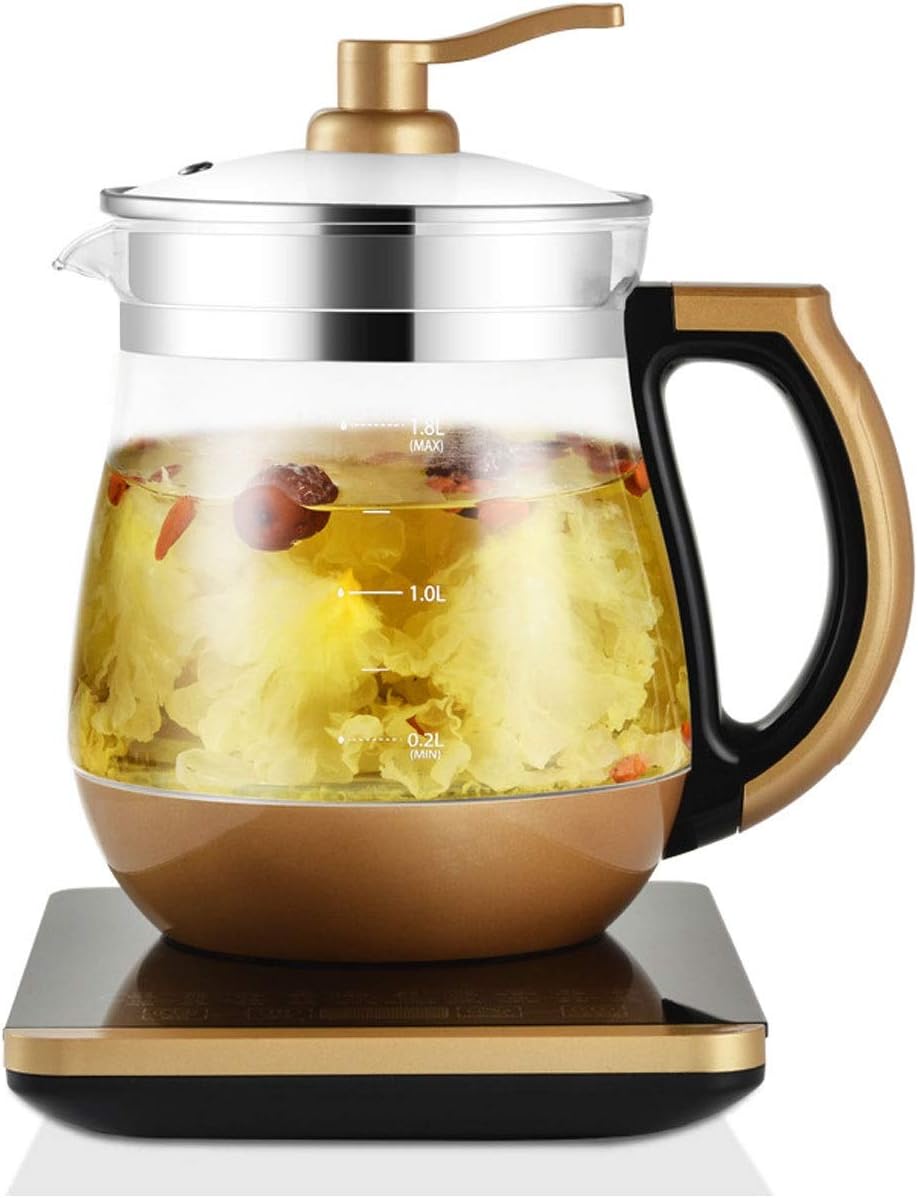 Electric Kettle Kettle Intelligent Insulation Tea Maker Multi-function Thermostat Electric Teapot Glass Tea Set Heater Visible Transparent Kettle (1.8L)