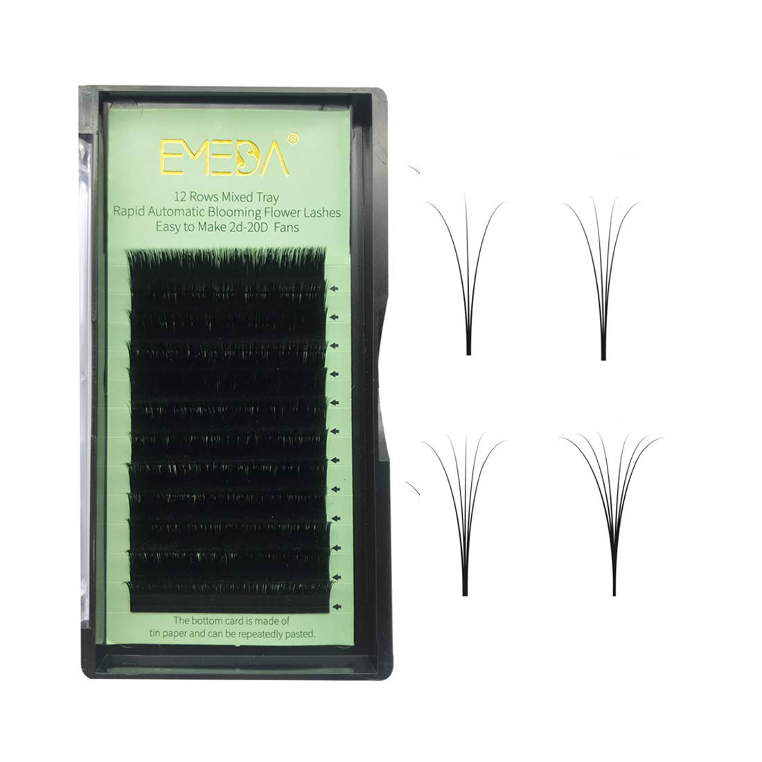 New Mega Volume Easy Fan 0.07mm D Curl 11mm Automatic Blooming Eyelash Extensions .07 mm 3D 6D ~10D Eye Lash Extension(0.07 D 11mm)