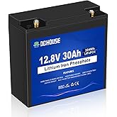 DC HOUSE 12V 30Ah Mini LiFePO4 Lithium Battery,BCI Group U1 with BMS 4000+ Deep Cycles Perfect for Trolling Motor, Boat, RV,F