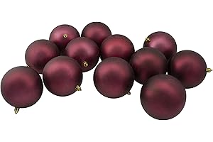 Northlight 12ct Burgundy Red Shatterproof Matte Christmas Ball Ornaments 4" (100mm)