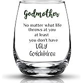 JERIO Gifts for Godmom,Godmother Gifts from Godson Godgaughter 15oz Wine Glass- Birthday,Christmas,Mother's Gift for Godmother