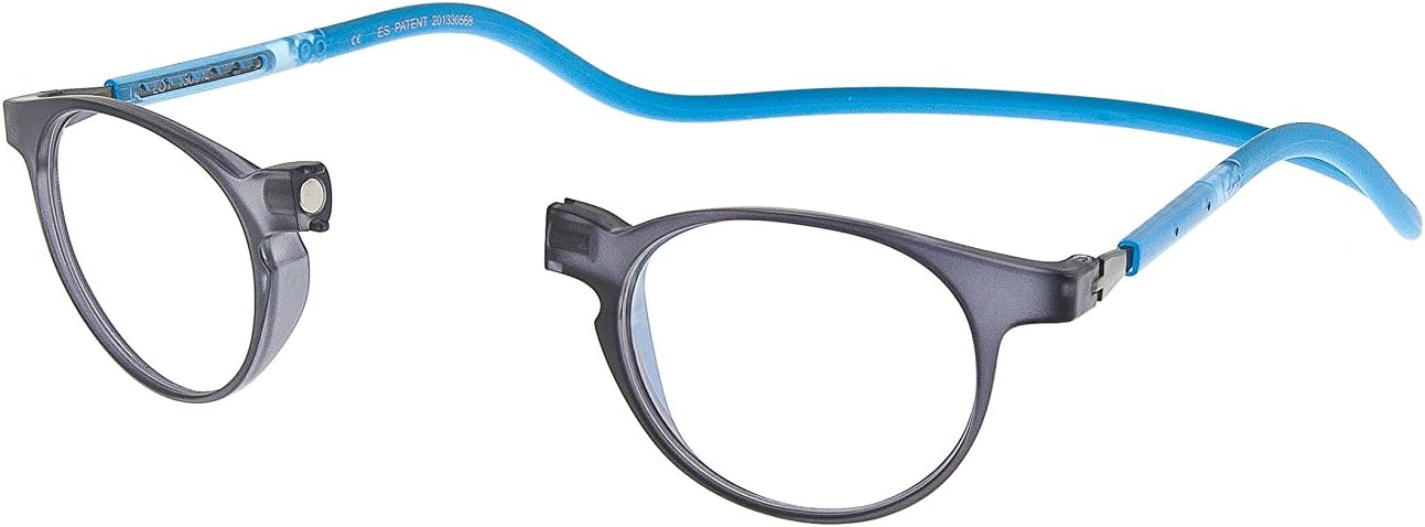 New Slastik Magnetic Clic Style Reading Glasses Frames Soho 008 with Soft Case Power, Adjustable Sides & Anti Reflective Lenses Power +2.0