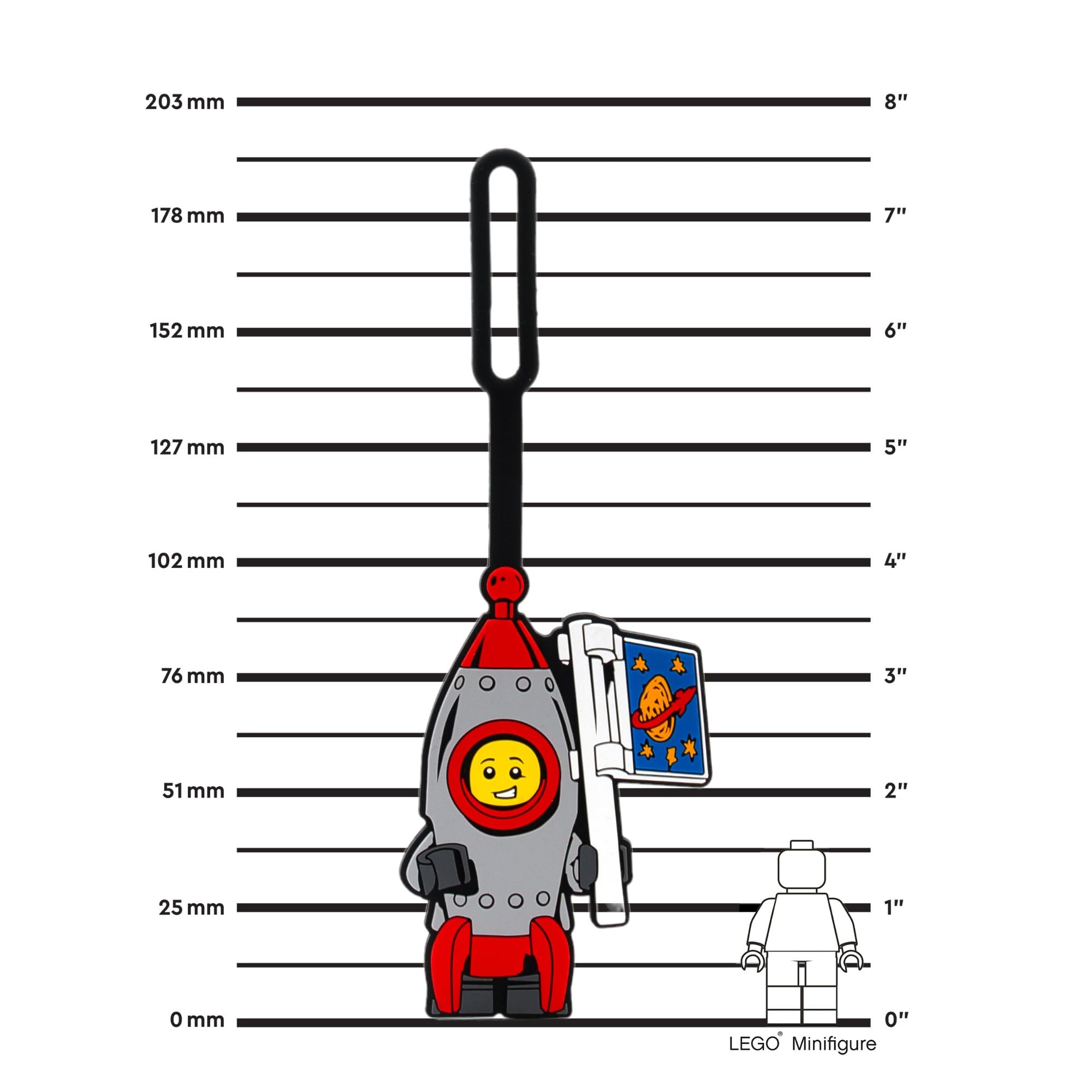 Lego Silicone Bag Tag - Rocket Boy (52852), 1, Luggage Tag, for Travel, Suitcase, Backpack, Summer Beach Bag