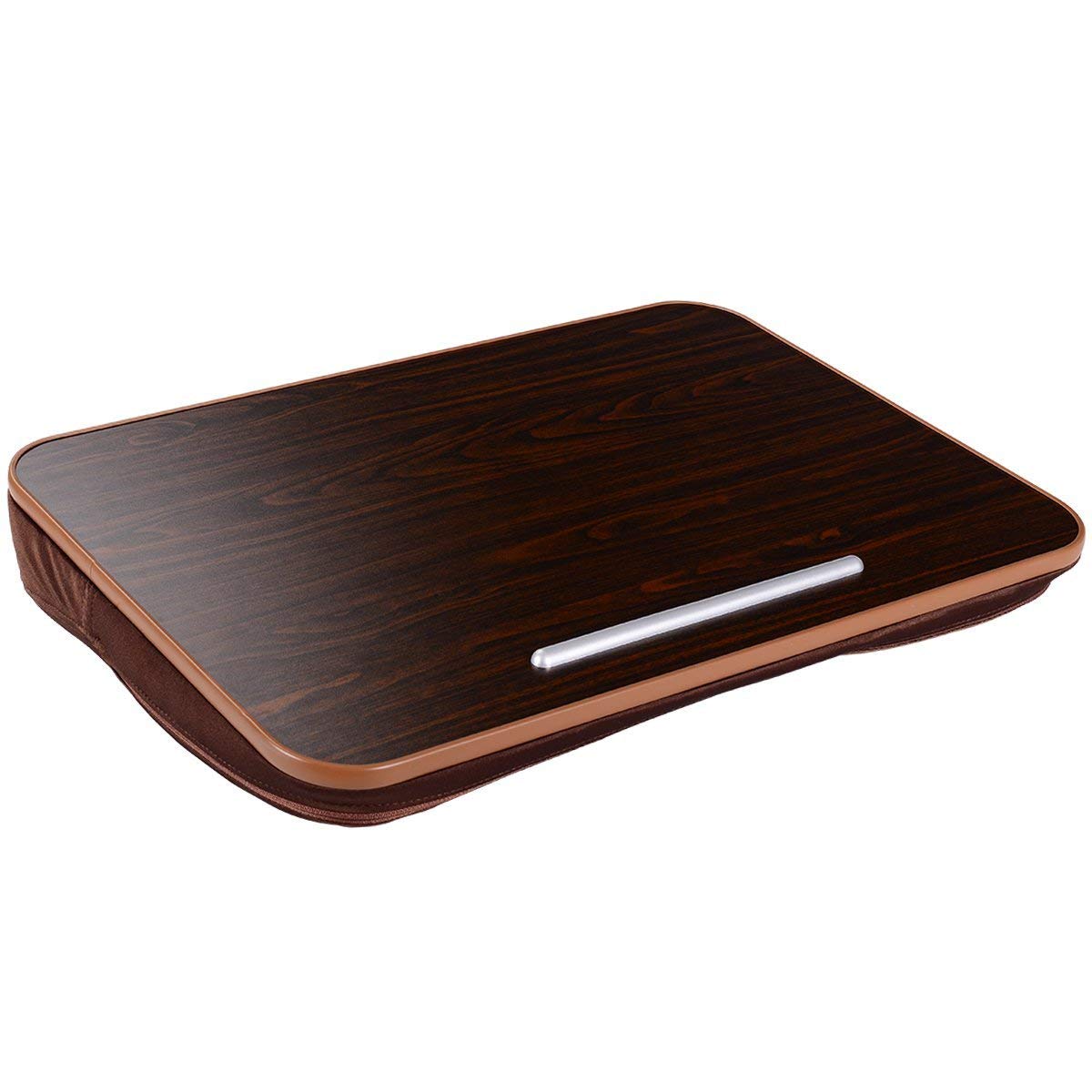 Laptop Desk Portable Nnewvante Multi-function Cushion Computer Lap Stand, Writing Reading Knee Pad, Macbook iPad Tablet Fits up to 18in, Portable Hand Pillow, Square Walnut