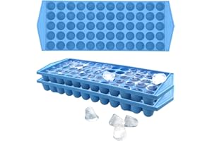 ARROW HOME PRODUCTS Arrow Small Ice Cube Trays for Freezer, Ice Coffee and Blenders, 3 Pack, 60 Mini Cubes Per Tray, 180 Total, Made in the USA, BPA Free Plastic, Ideal, Blue