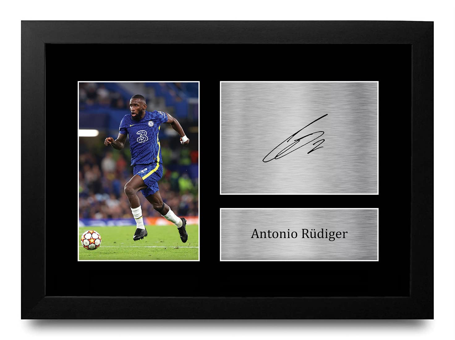 HWC Trading FR A4 Antonio Rudiger Chelsea Gifts Printed Signed Autograph Picture for Football Fans and Supporters - A4 Framed