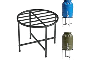 LYUND Heavy Duty Stainless Steel Rain Barrel Stand，1200lb Capacity Water Collection Barrel Stand，Rust-Proof & Weatherproof, Fits 45/50/55 Gallon Plastic Outdoor Rain Barrels