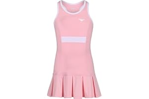 Bace Girls Pink Tennis Dress White Tennis Dress Girls Golf Dress Girls Tennis Dresses Pleated Tennis Dress
