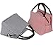 Lunch Bags, Danibos Solid Useful Linen Cotton Stripe 2pc Fashion Lunch Tote Bag Lunch Bag Grocery Bags with Zipper (Red&blue)