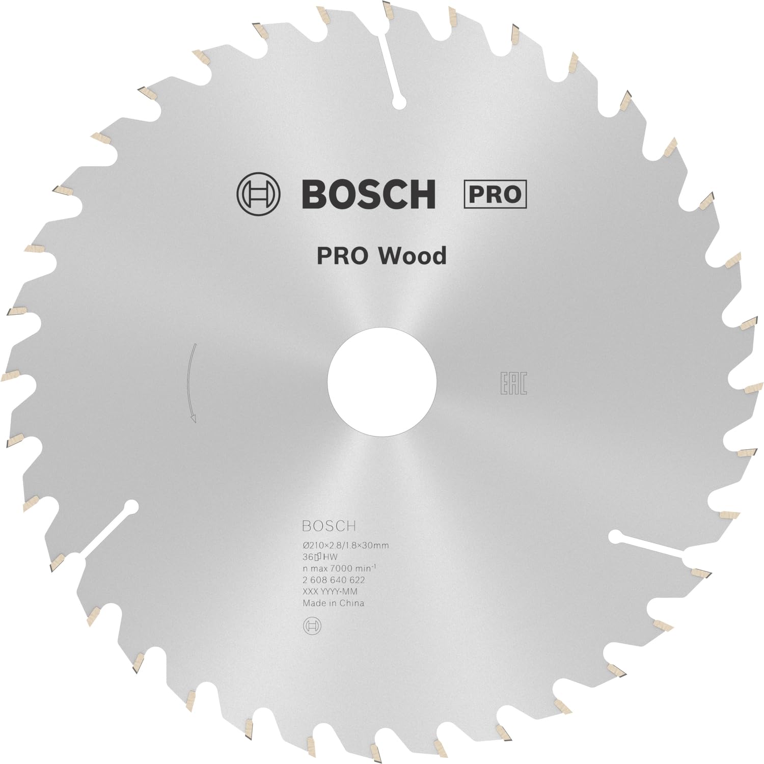 Bosch 1x PRO Wood Circular Saw Blade for Corded Hand-Held Circular Saws (for Softwood, Hardwood, Ø mm, Professional Accessory Hand-Held Circular Saw)