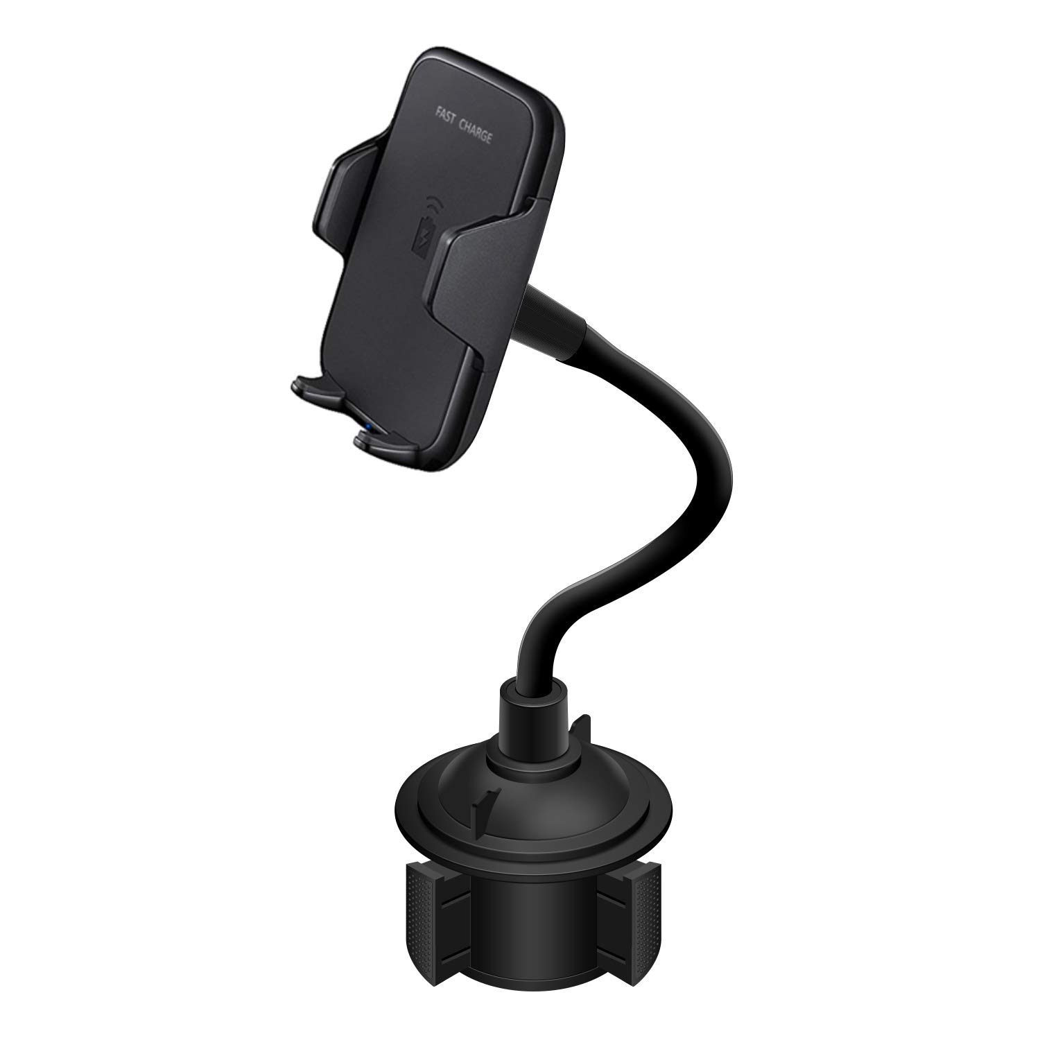 Car Wireless Charger 10W Fast Wireless Charger for Car Cup Holder and Air Vent Mount Compatible with Qi Smartphone for iPhone Samsung Galaxy (Black)