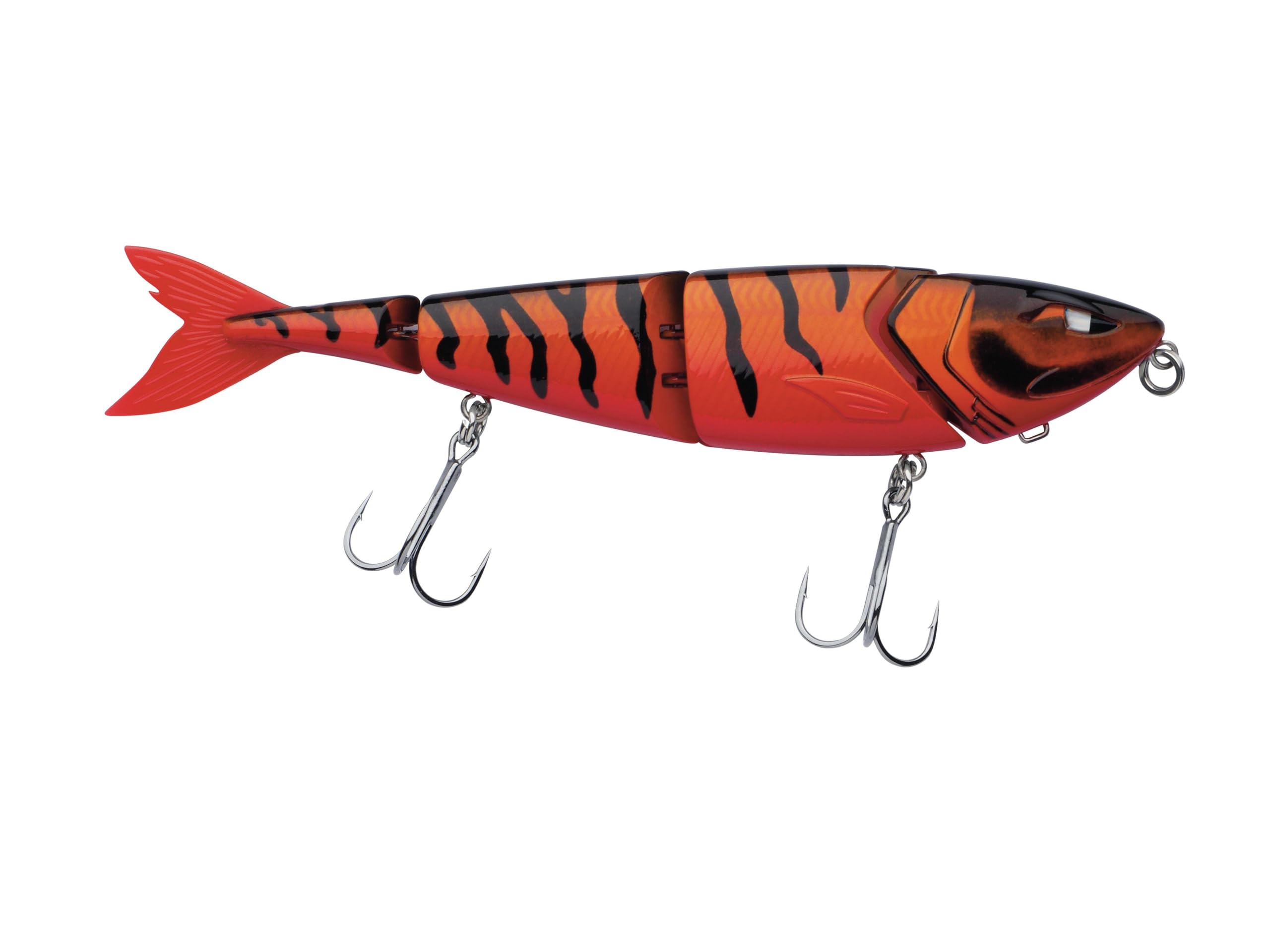 Berkley Zilla Swimmer, Fishing Hook, Hard Lure, Slow Sinking 4-Piece Swimbait with extremely natural action - Fusion 19 Treble Hooks - Lead Free Predator Fishing, Pike, Unisex, Red Tiger, 15g | 120mm