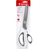 SINGER 9" Pinking Shears, Stainless Steel No-Fray Zigzag Edge | Stainless steel 9 inch pinking shears cut a zigzag edge to reduce fraying on woven seams; soft grip, also for paper crafts