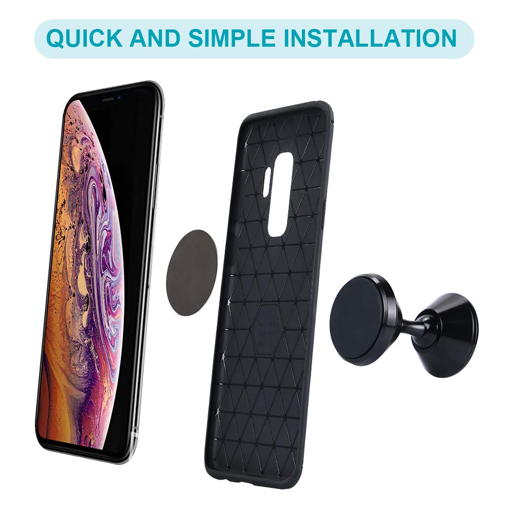 Universal Magnetic Car Phone Holder Mount Dashboard Compatible with iPhone Xs MAX/XS/ XR/X /8 Plus/8/7 Plus/7/6S, Samsung Galaxy Note 9/8/S9 Plus/S9/ S8 Plus/S8/S7 Edge and More